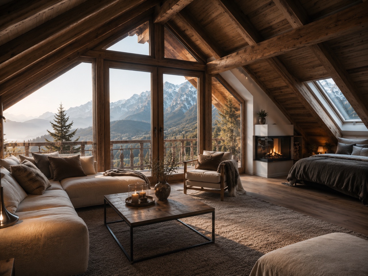 Loft mit offenem Dachstuhl